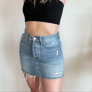 DAZE distressed denim skirt